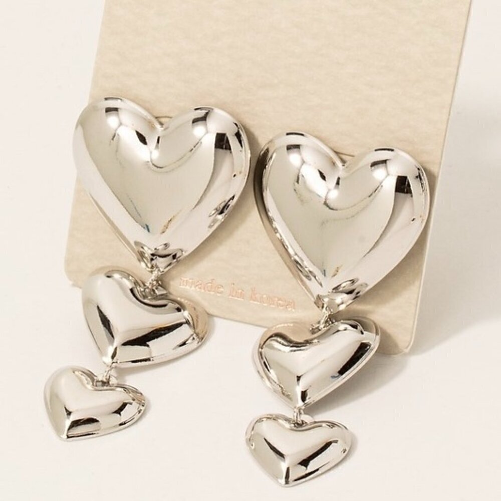 AMARA SILVER HEART EARRINGS